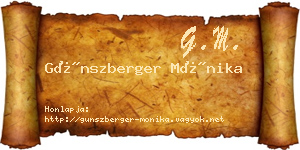 Günszberger Mónika névjegykártya